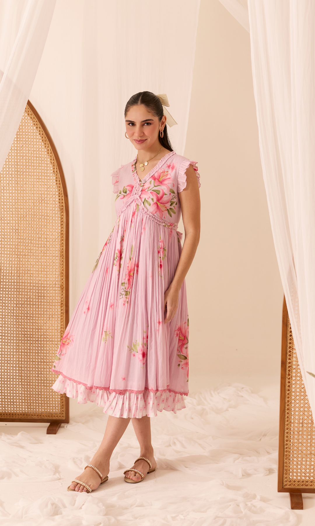 Paloma- Digitally printed Mulmul double layered dress