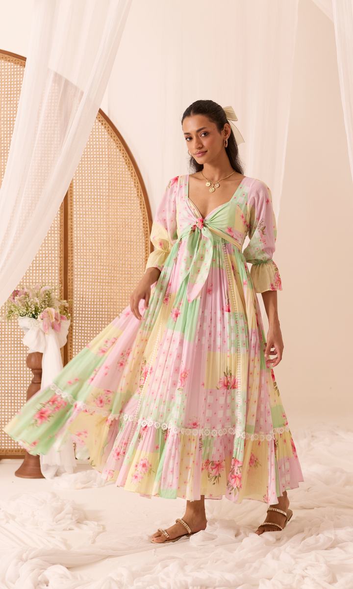 Alanna- Digitally printed Mulmul Dress