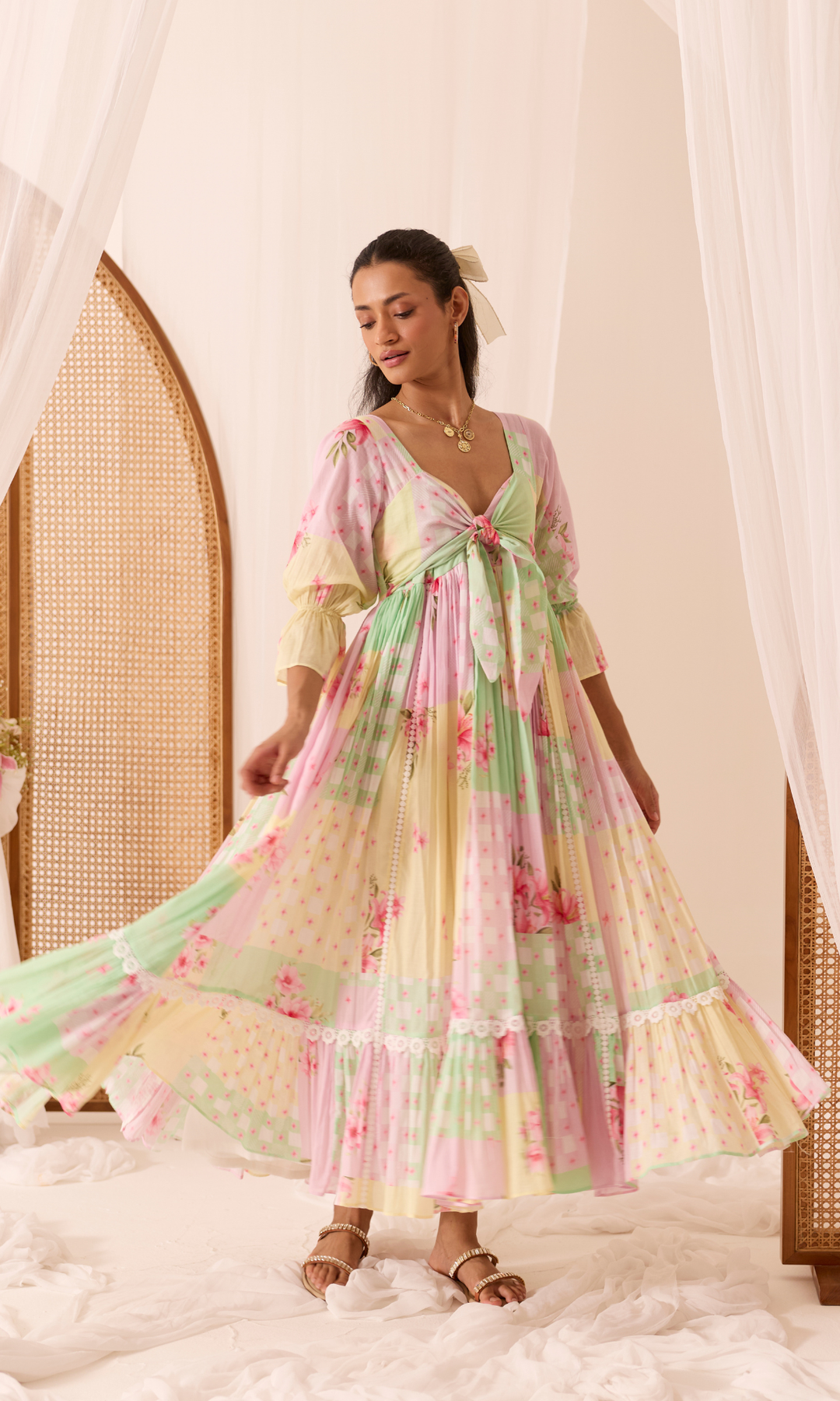 Alanna- Digitally printed Mulmul Dress
