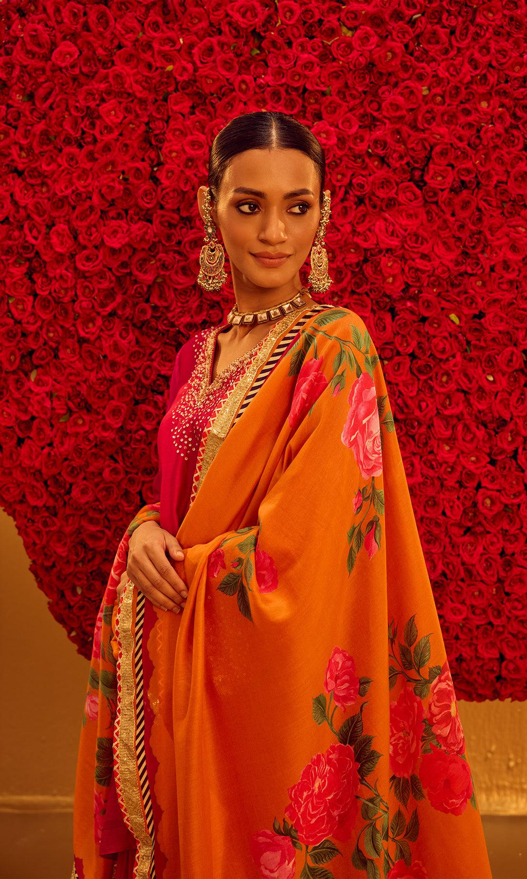 Safina Set- Pastel Pink & lemon Chanderi Embroidered Double Layered Sharara Set (Set of 3)