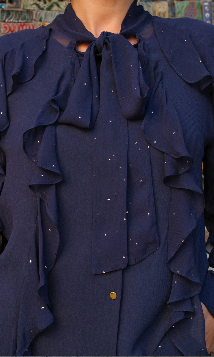 Freya- Georgette frill Shirt with Modal Pants