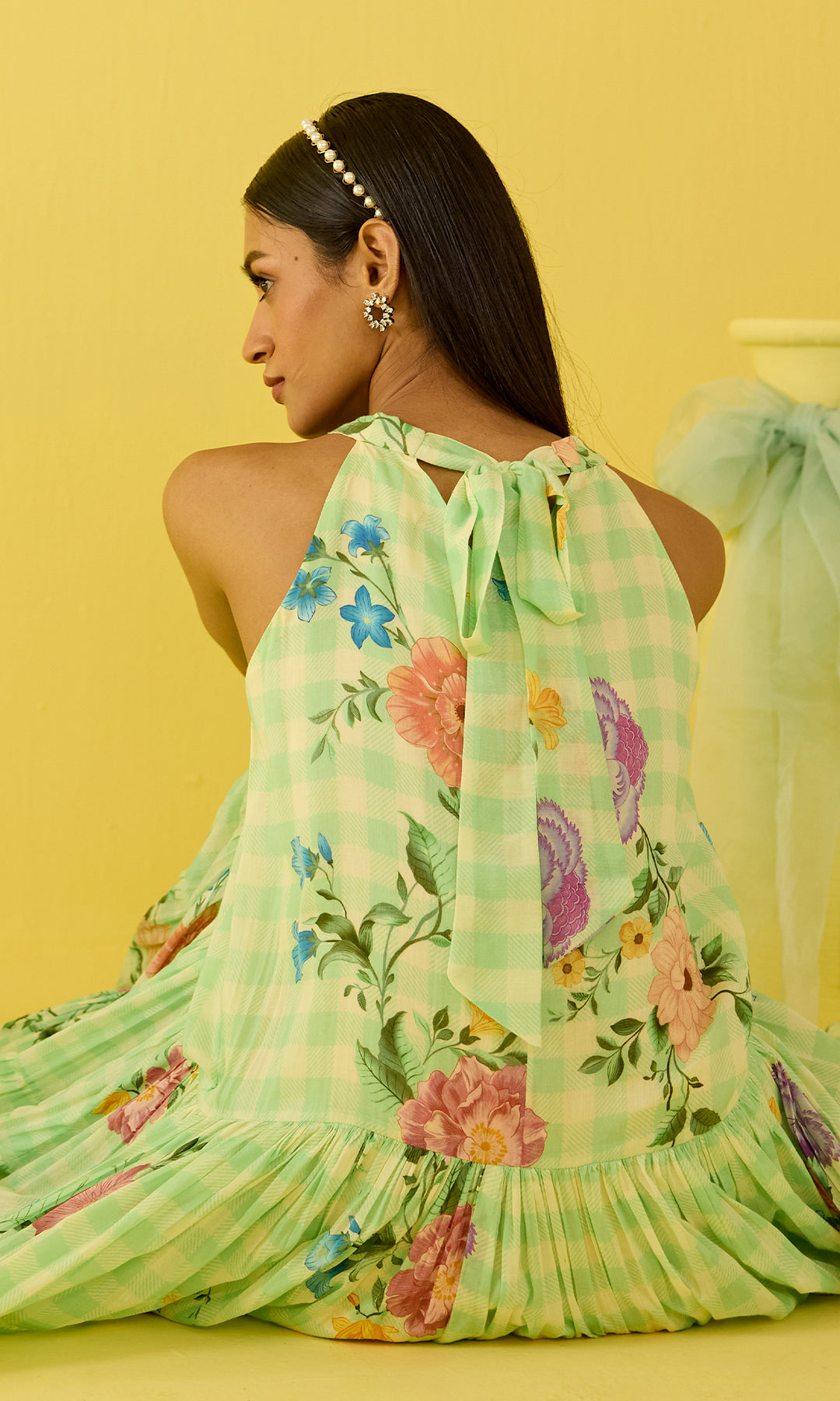 Harper- Digital floral printed Mulmul dress