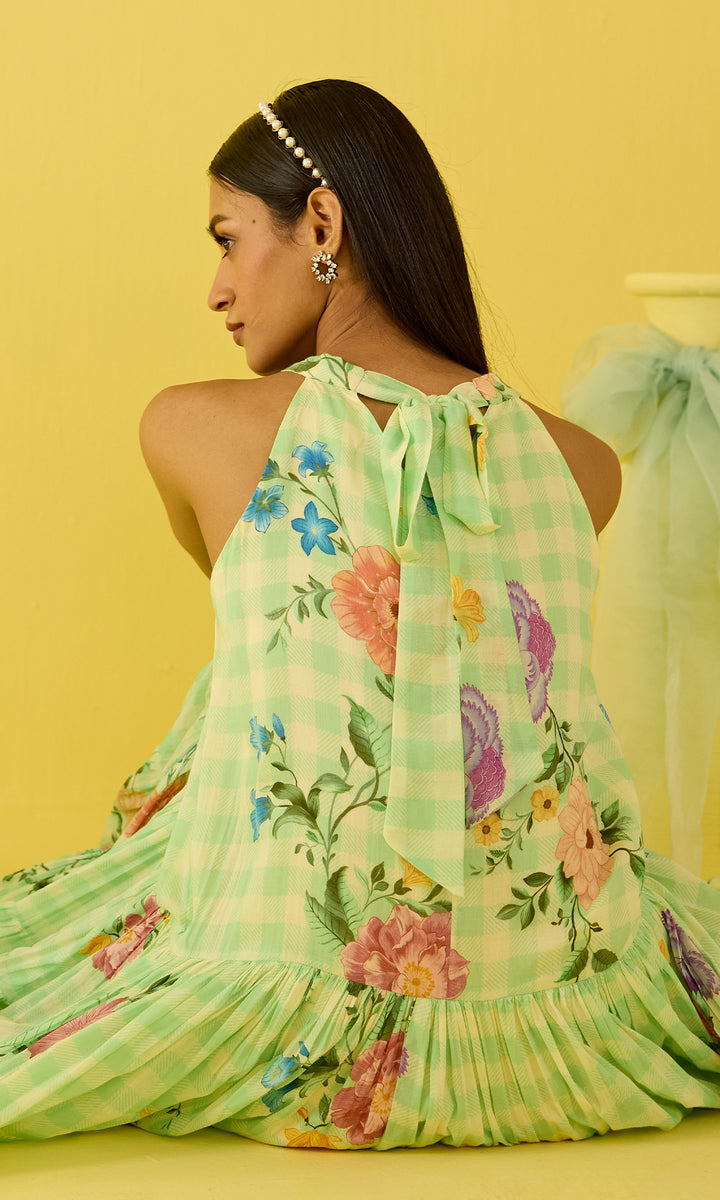 Harper- Digital floral printed Mulmul dress