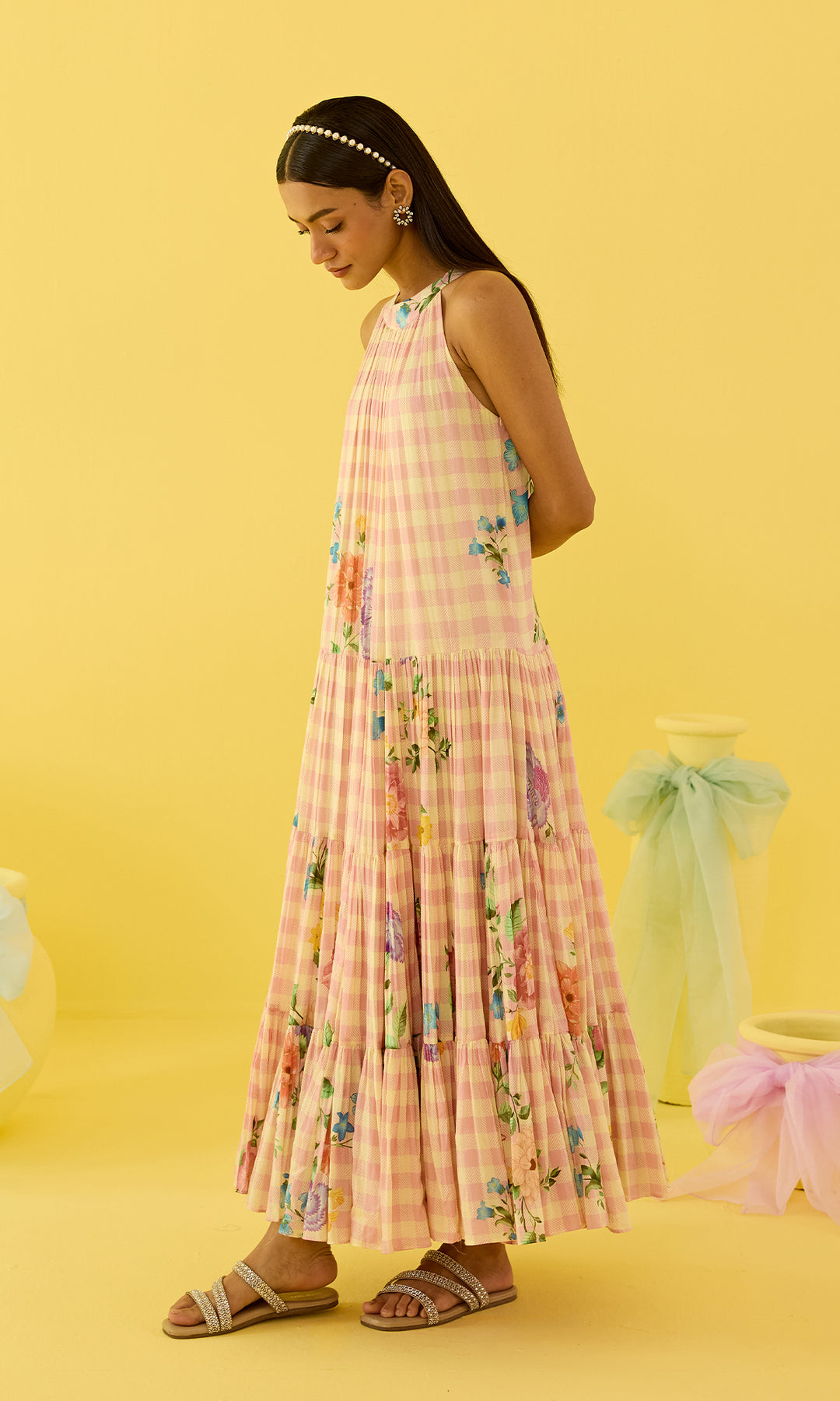 Harper- Digital floral printed Mulmul dress