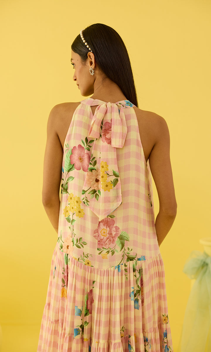 Harper- Digital floral printed Mulmul dress