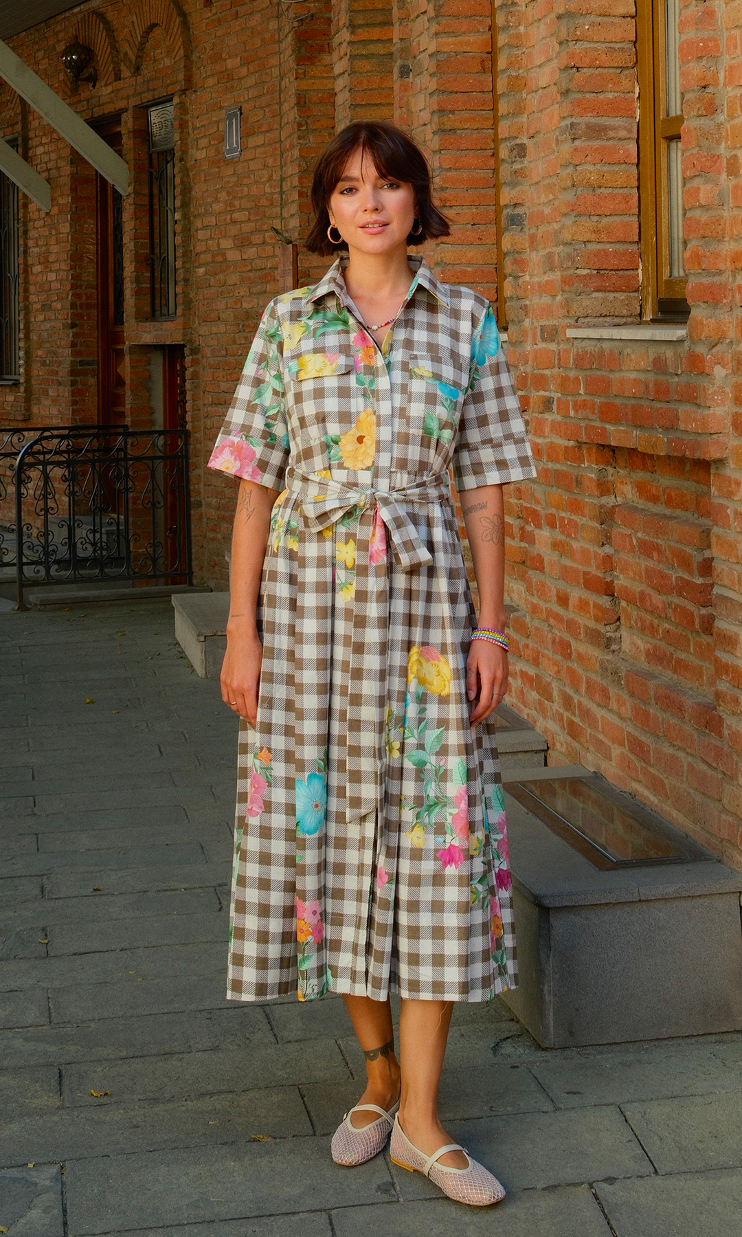 colorful cotton dresses Unique Vintage Plus Size Multi Plaid Cotton Bobbie Swing Dress