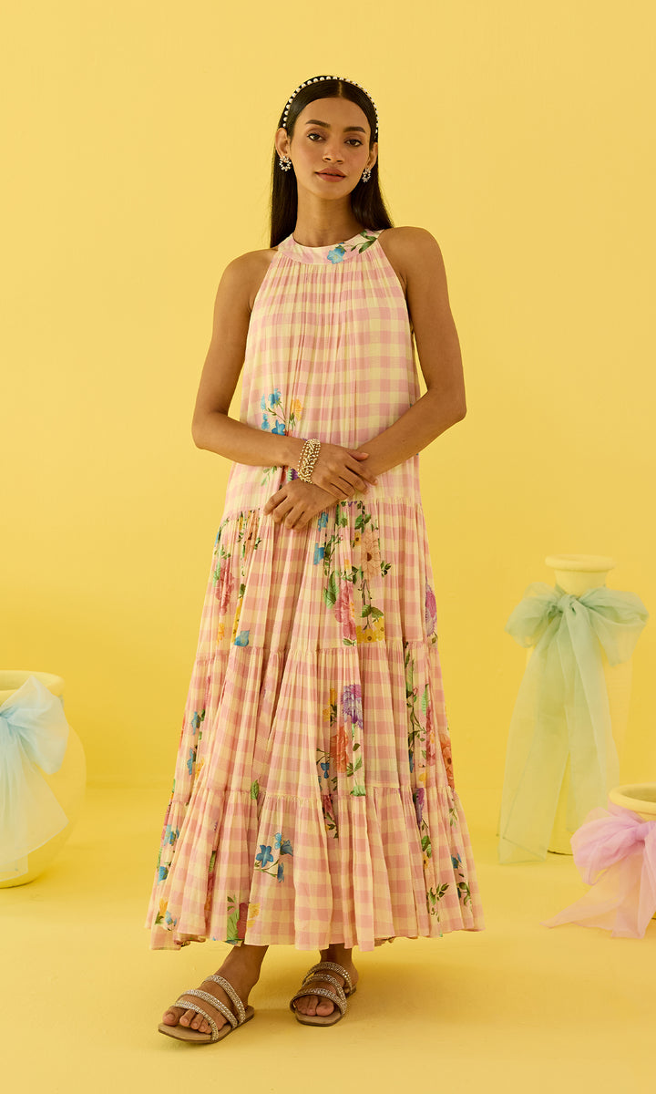 Harper- Digital floral printed Mulmul dress