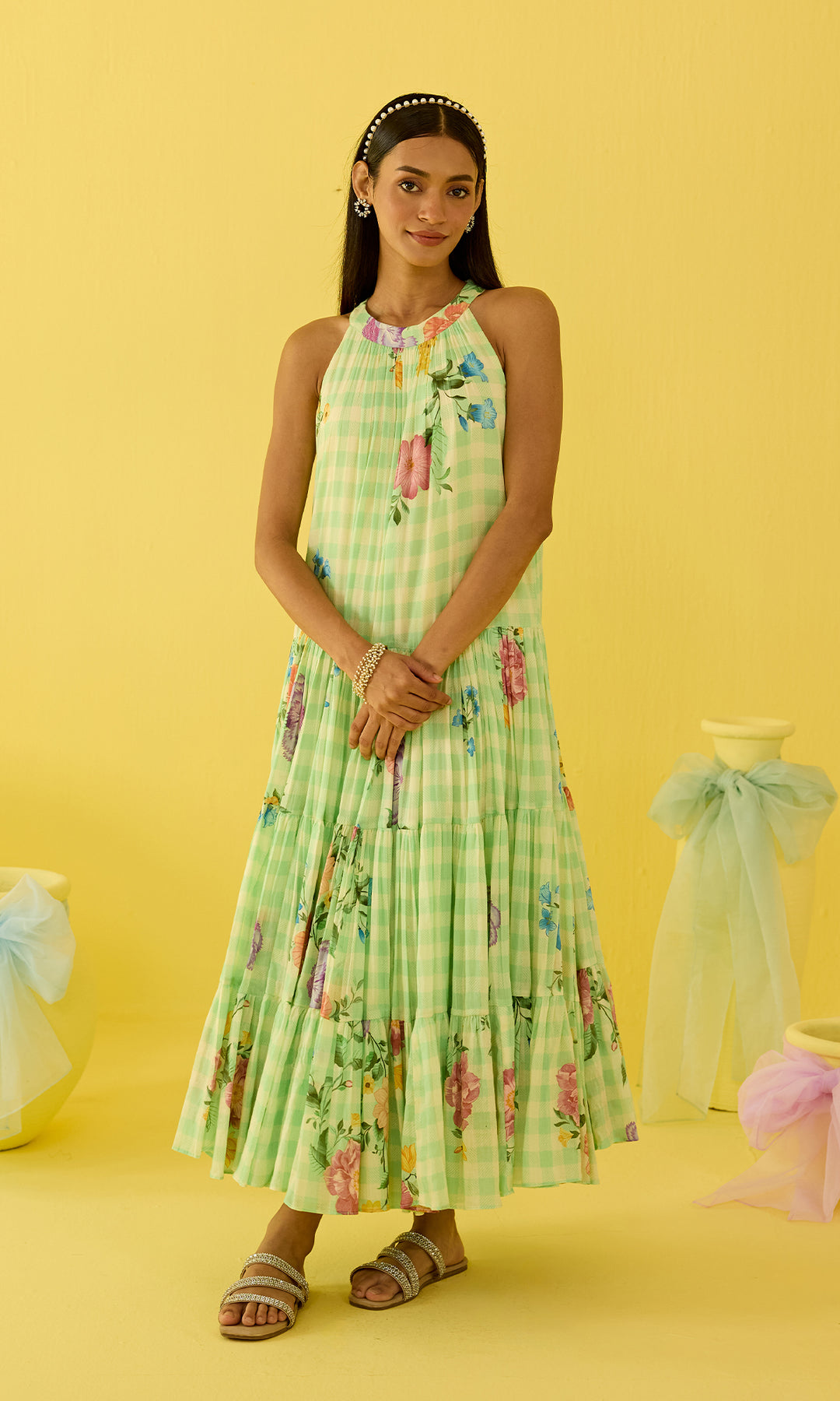 Harper- Digital floral printed Mulmul dress