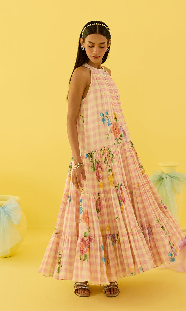 Harper- Digital floral printed Mulmul dress