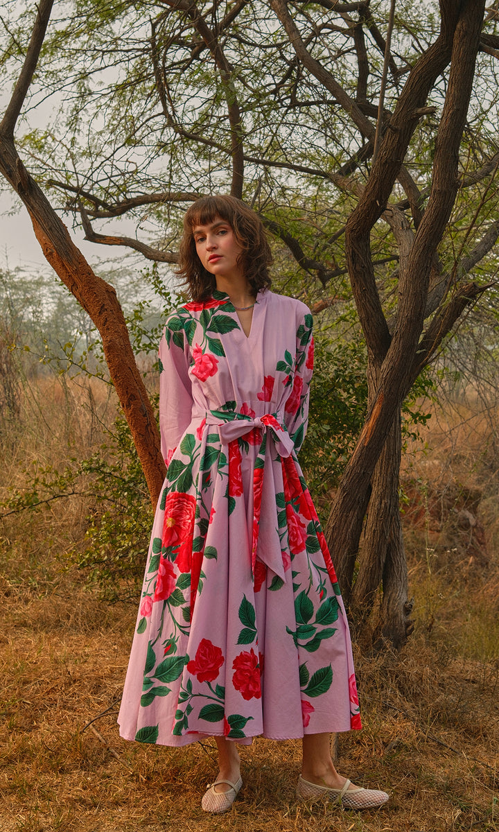 Cassie- Digitally printed flared cotton dress