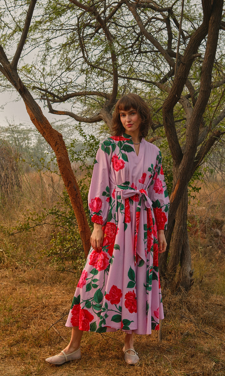 Cassie- Digitally printed flared cotton dress