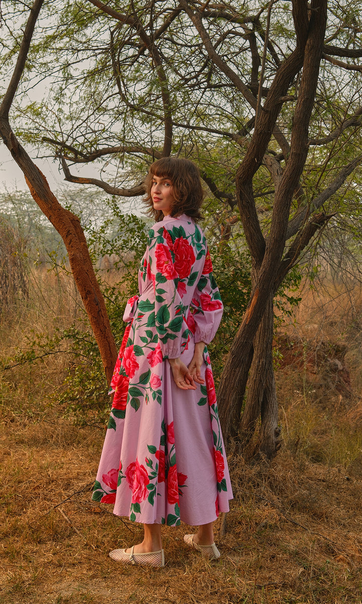 Cassie- Digitally printed flared cotton dress