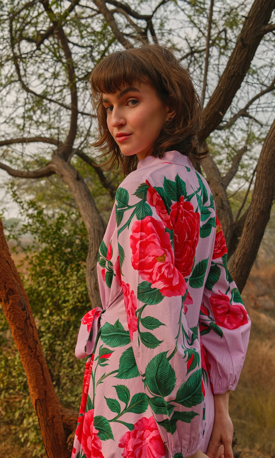 Cassie- Digitally printed flared cotton dress