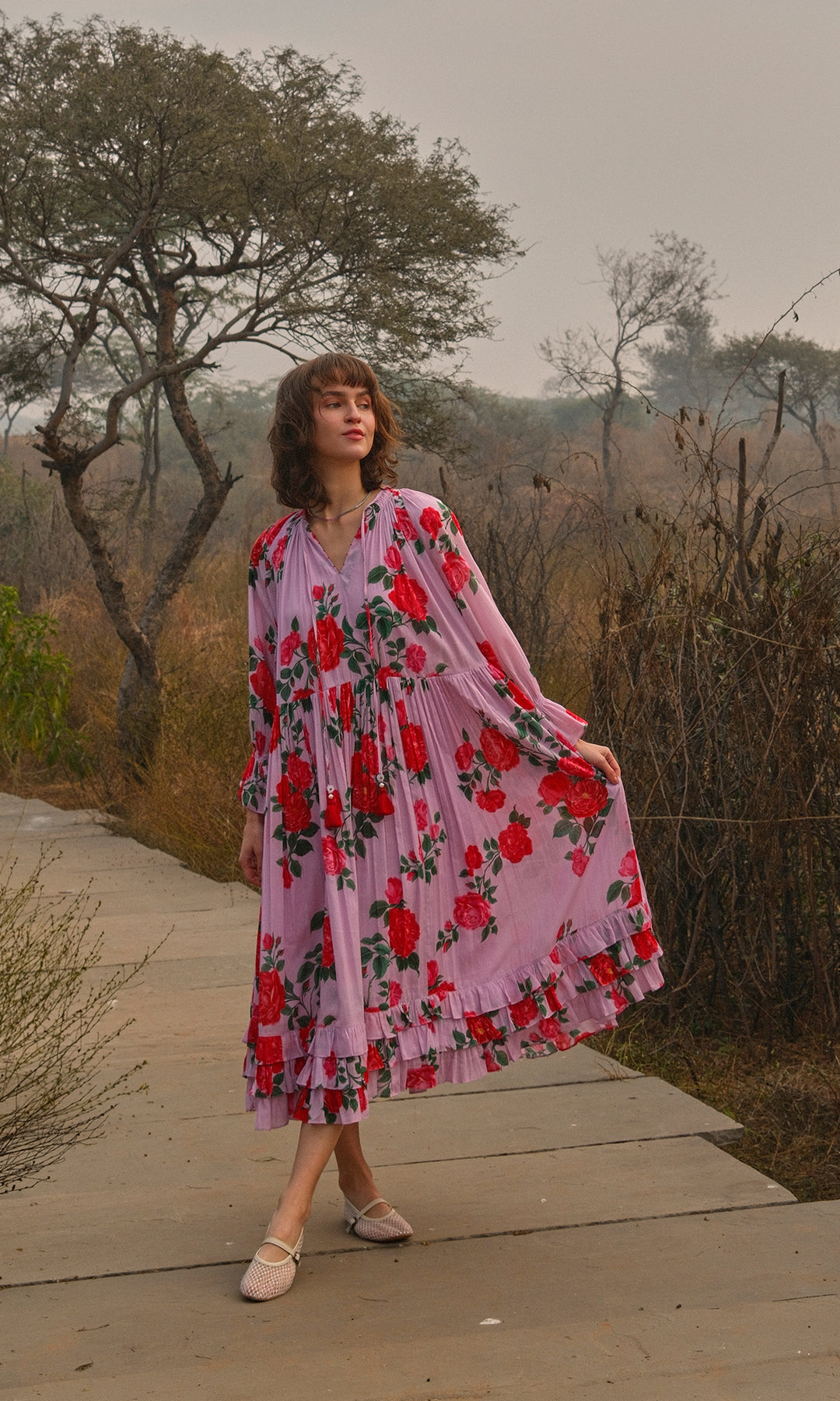 Clara- Digitally printed Mulmul Dress