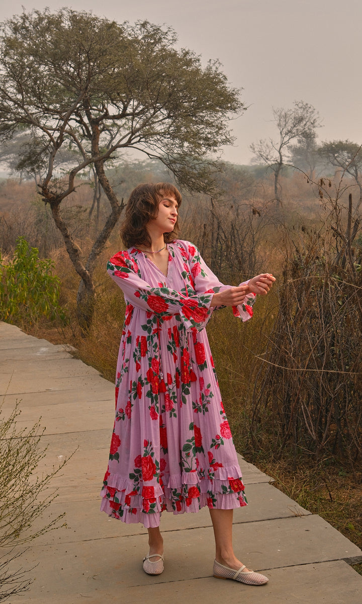 Clara- Digitally printed Mulmul Dress