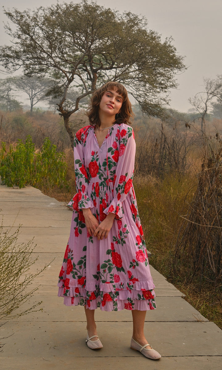 Clara- Digitally printed Mulmul Dress