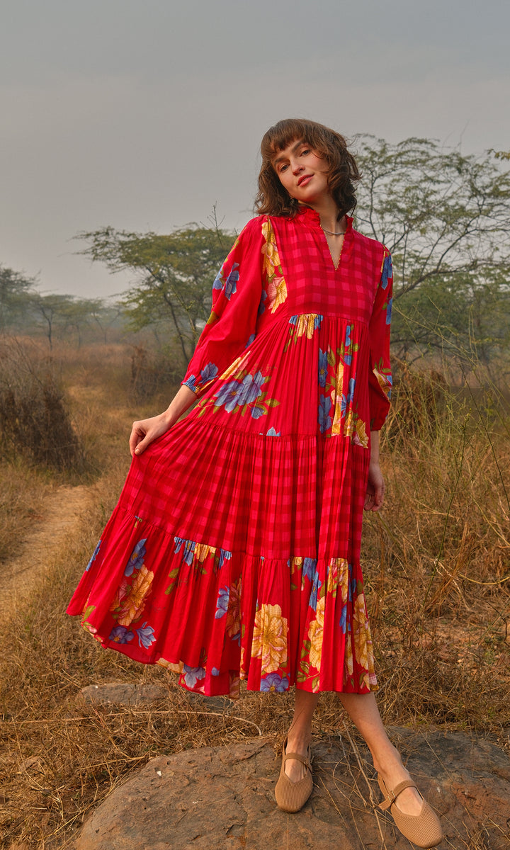 Ramona- Digitally Printed Floral Mulmul dress