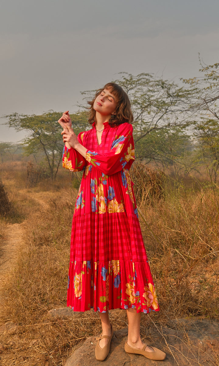 Ramona- Digitally Printed Floral Mulmul dress