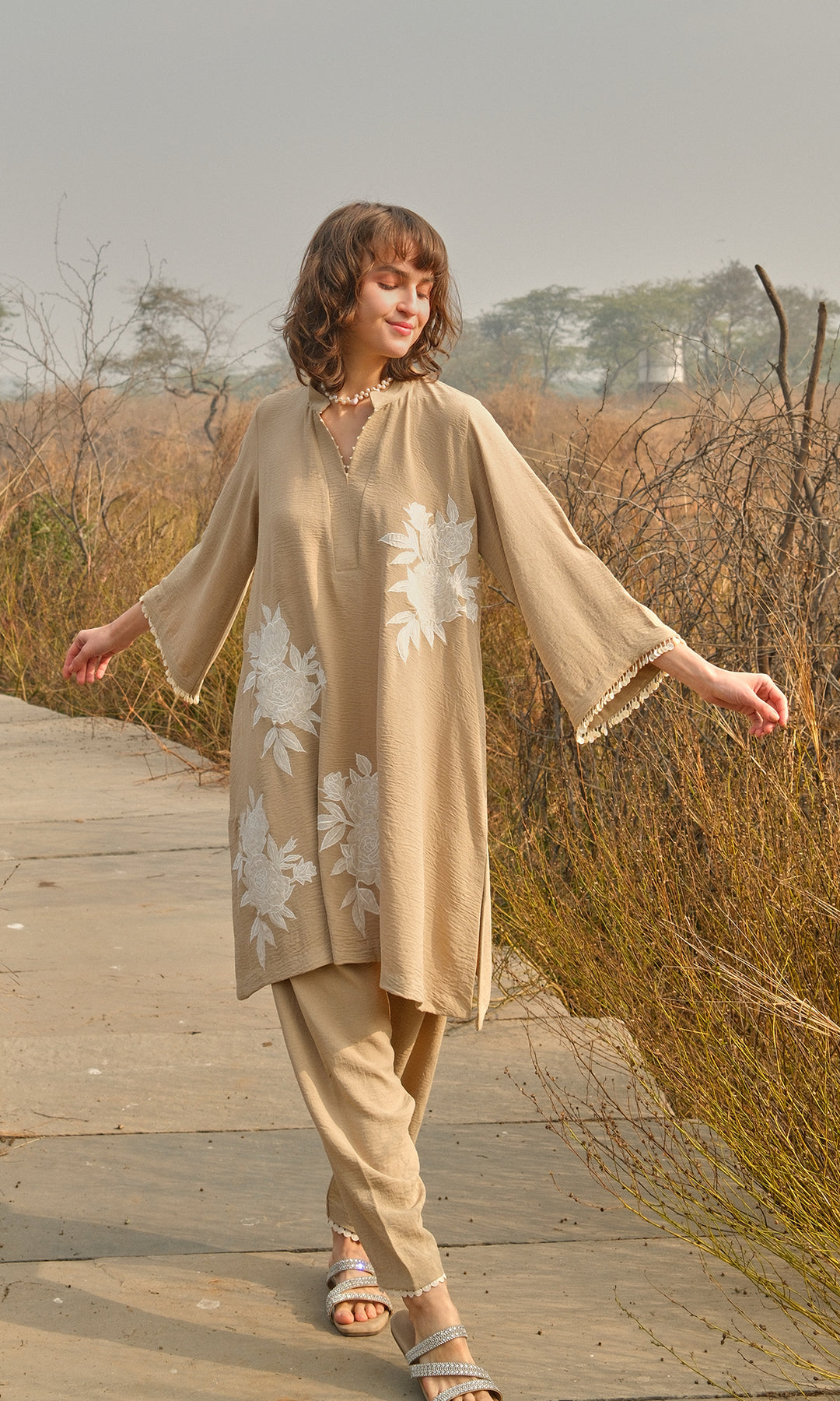 Alba Set- Moss Cotton Patchwork Co-ord Set (set of 2)