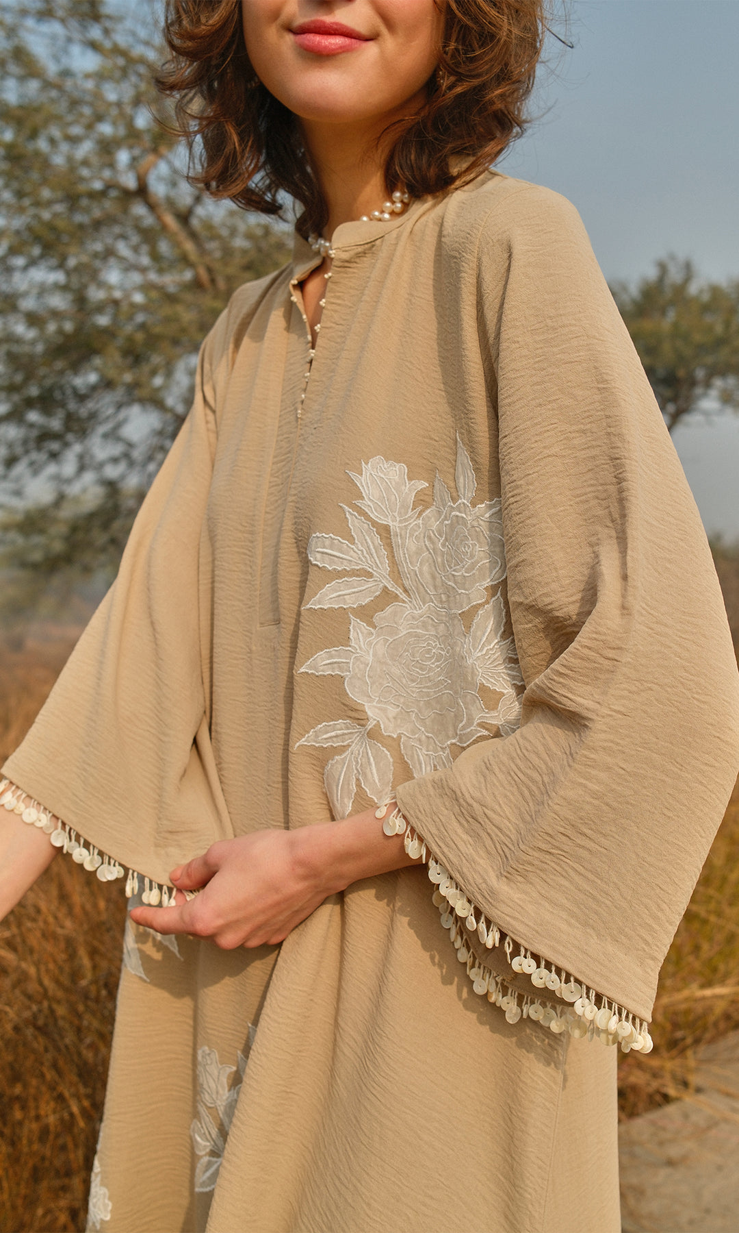 Alba Set- Moss Cotton Patchwork Co-ord Set (set of 2)