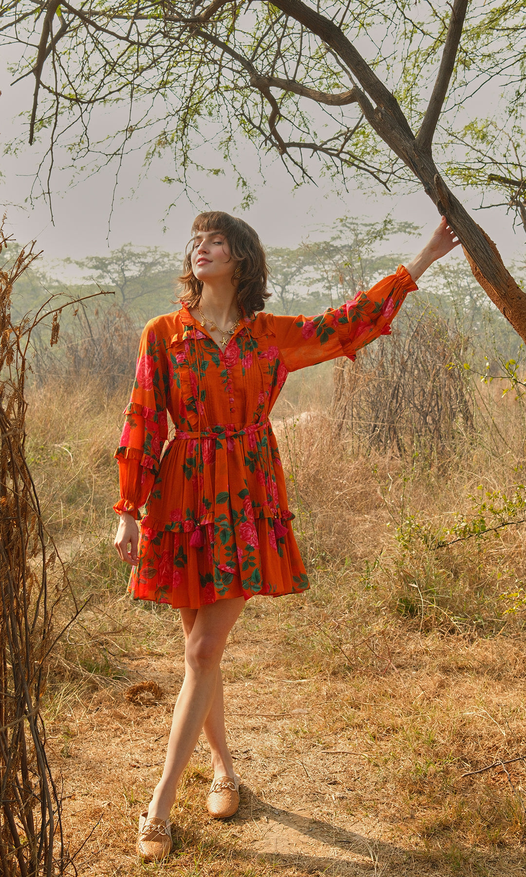 Serena- Digitally printed Mulmul Belt Dress