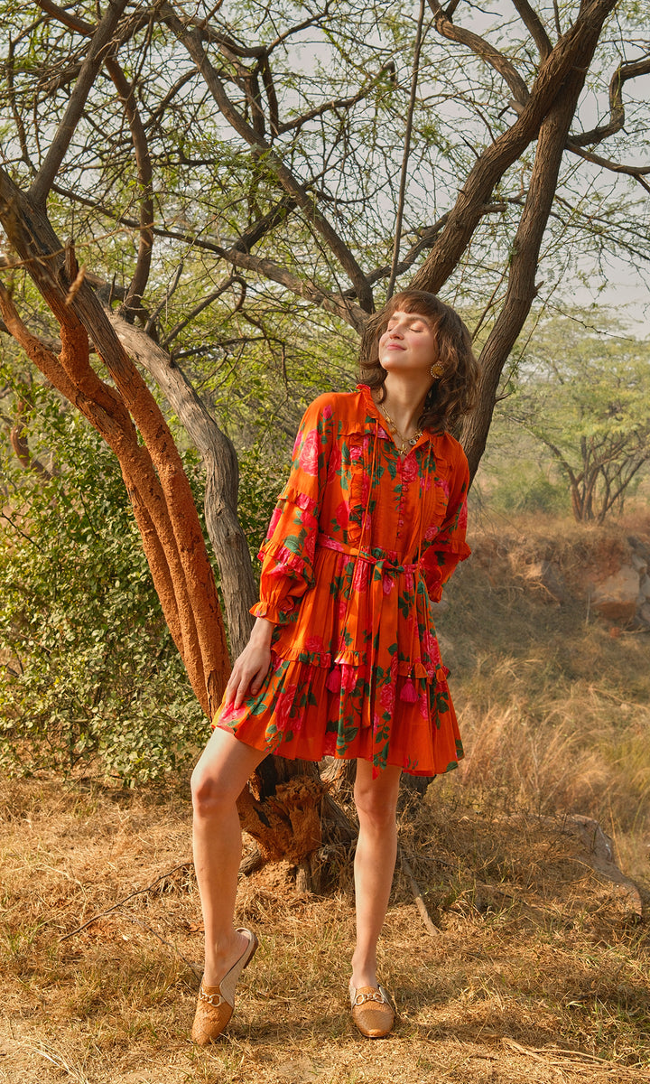 Serena- Digitally printed Mulmul Belt Dress