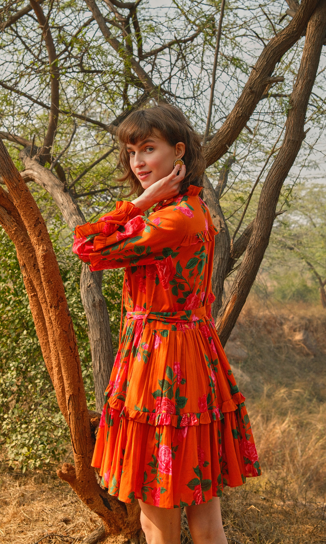 Serena- Digitally printed Mulmul Belt Dress