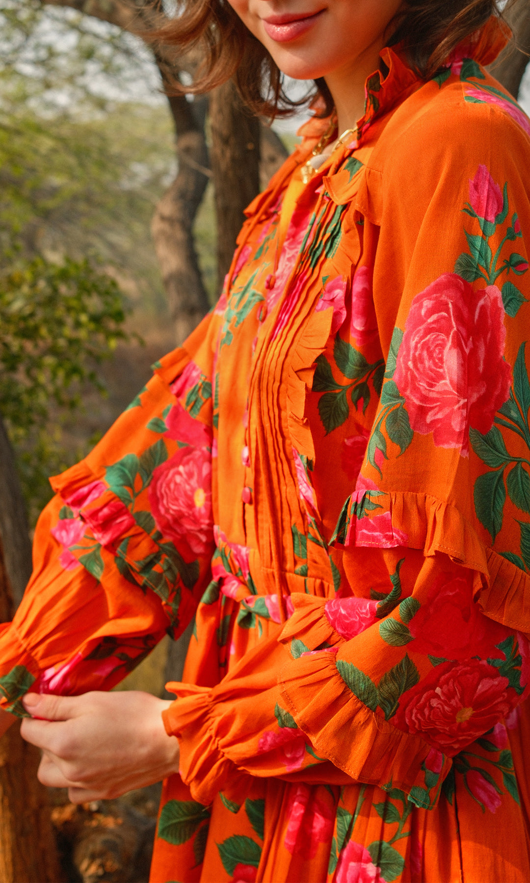 Serena- Digitally printed Mulmul Belt Dress