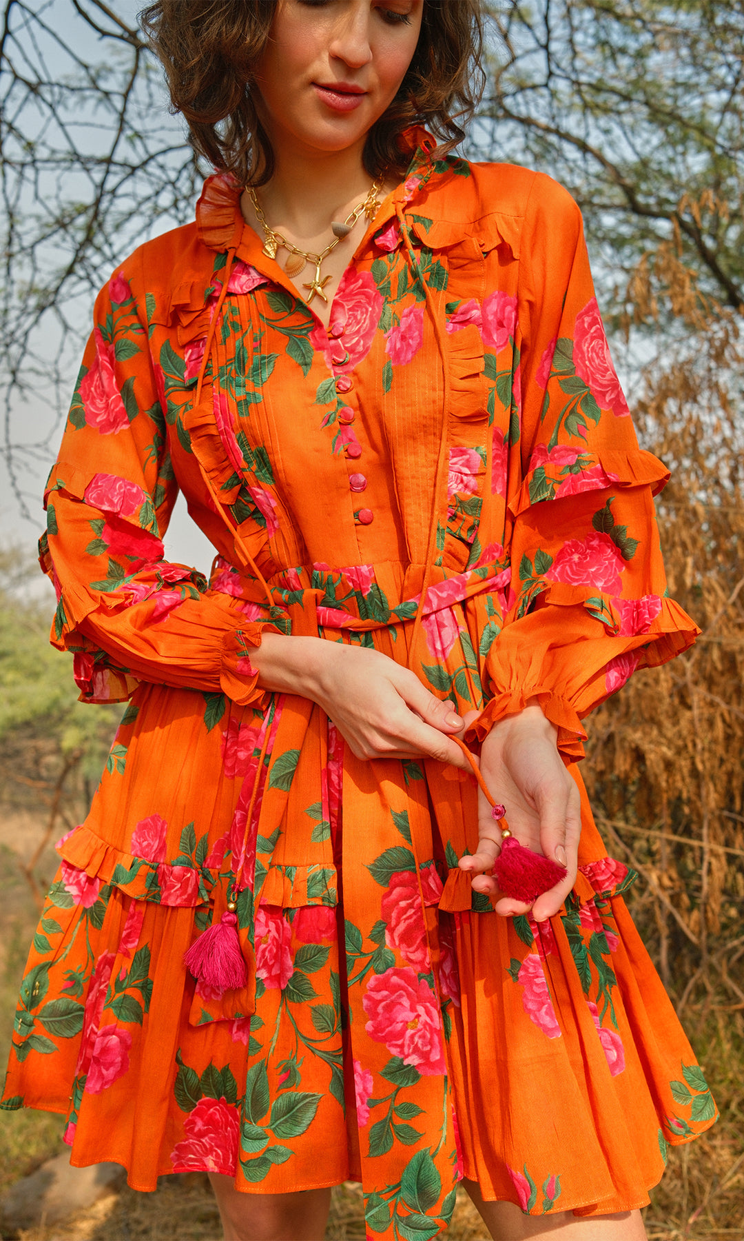 Serena- Digitally printed Mulmul Belt Dress