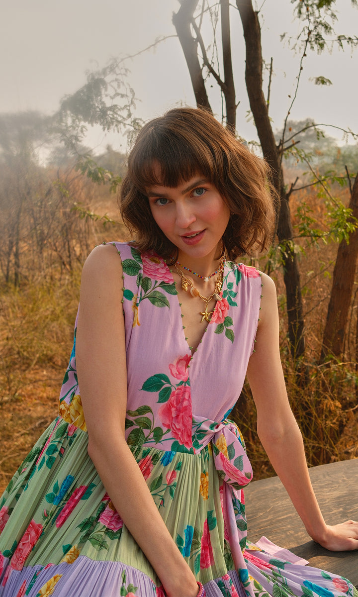 Andrea- Digitally Printed Floral Mulmul dress