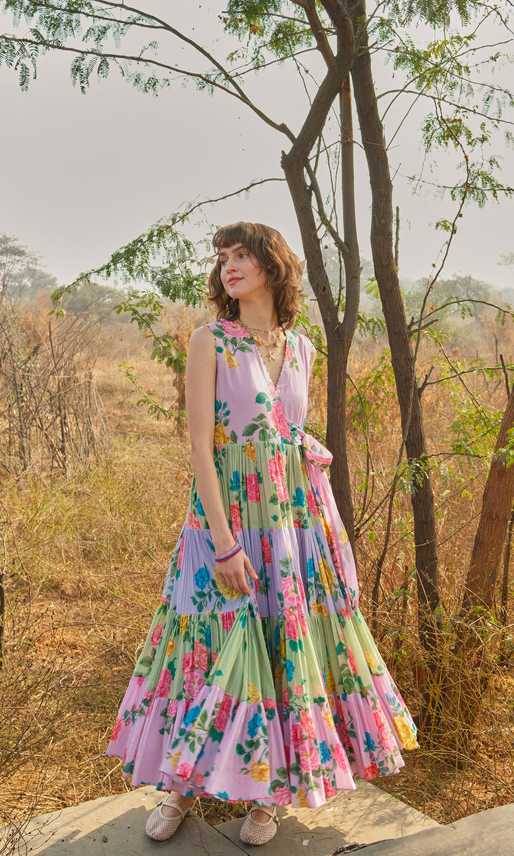 Andrea- Digitally Printed Floral Mulmul dress