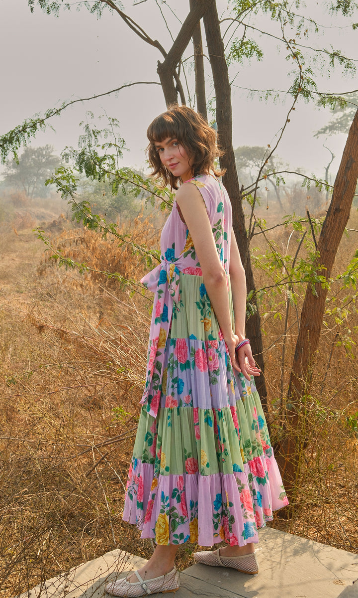 Andrea- Digitally Printed Floral Mulmul dress