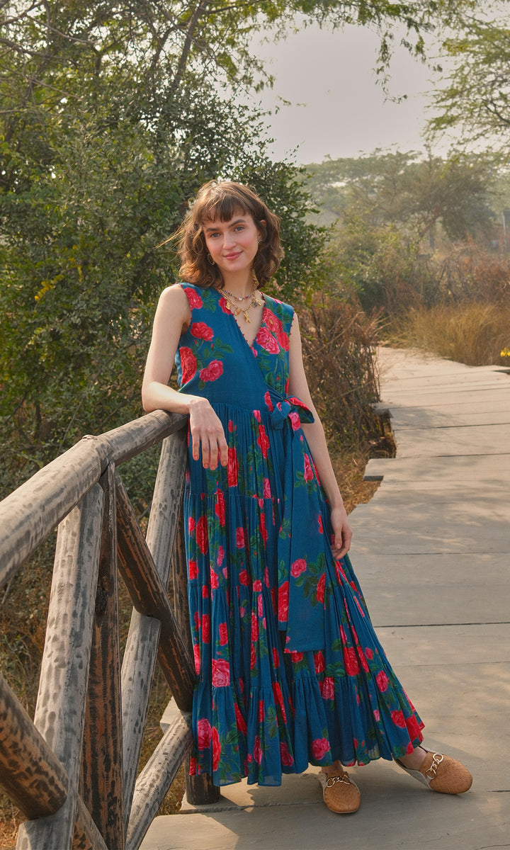 Andrea- Digitally Printed Floral Mulmul dress