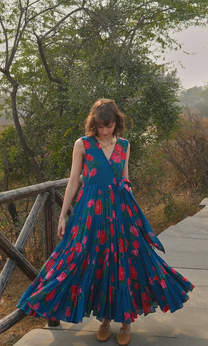 Andrea- Digitally Printed Floral Mulmul dress