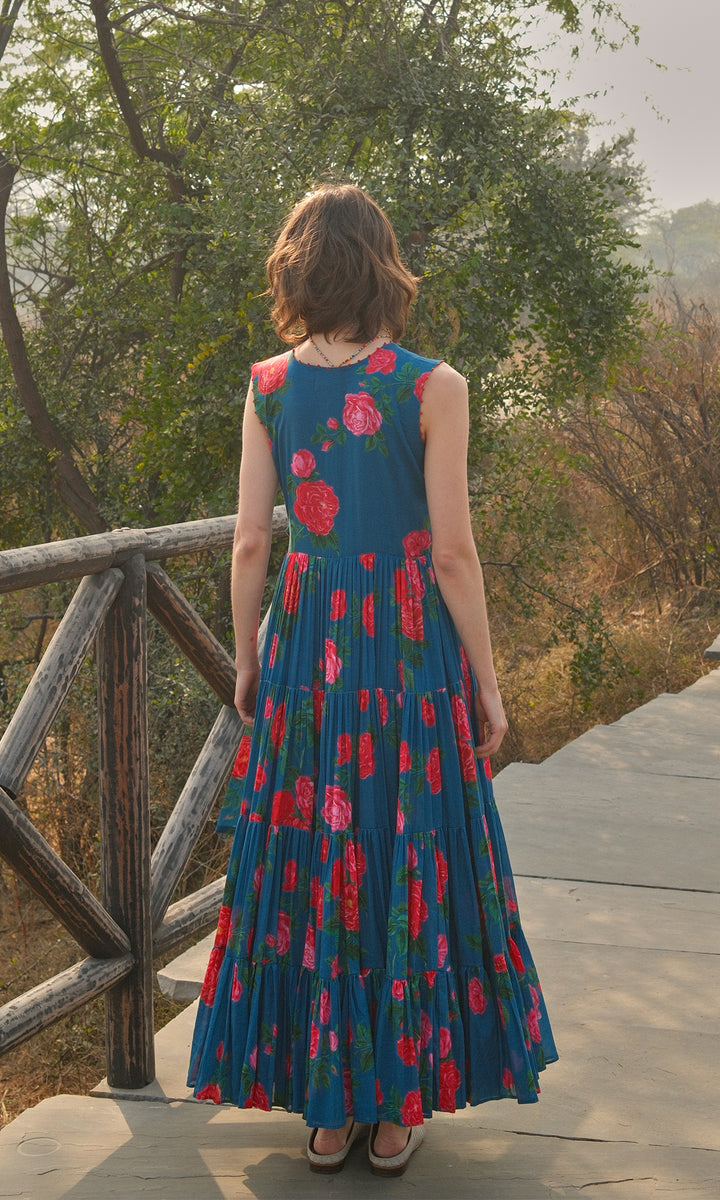 Andrea- Digitally Printed Floral Mulmul dress