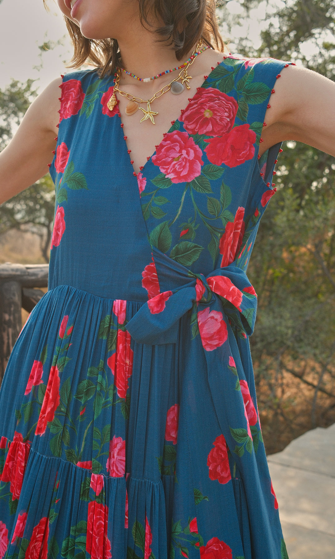 Andrea- Digitally Printed Floral Mulmul dress