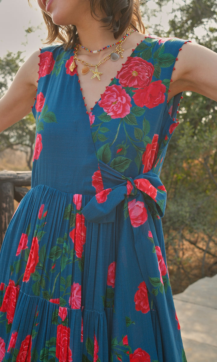 Andrea- Digitally Printed Floral Mulmul dress