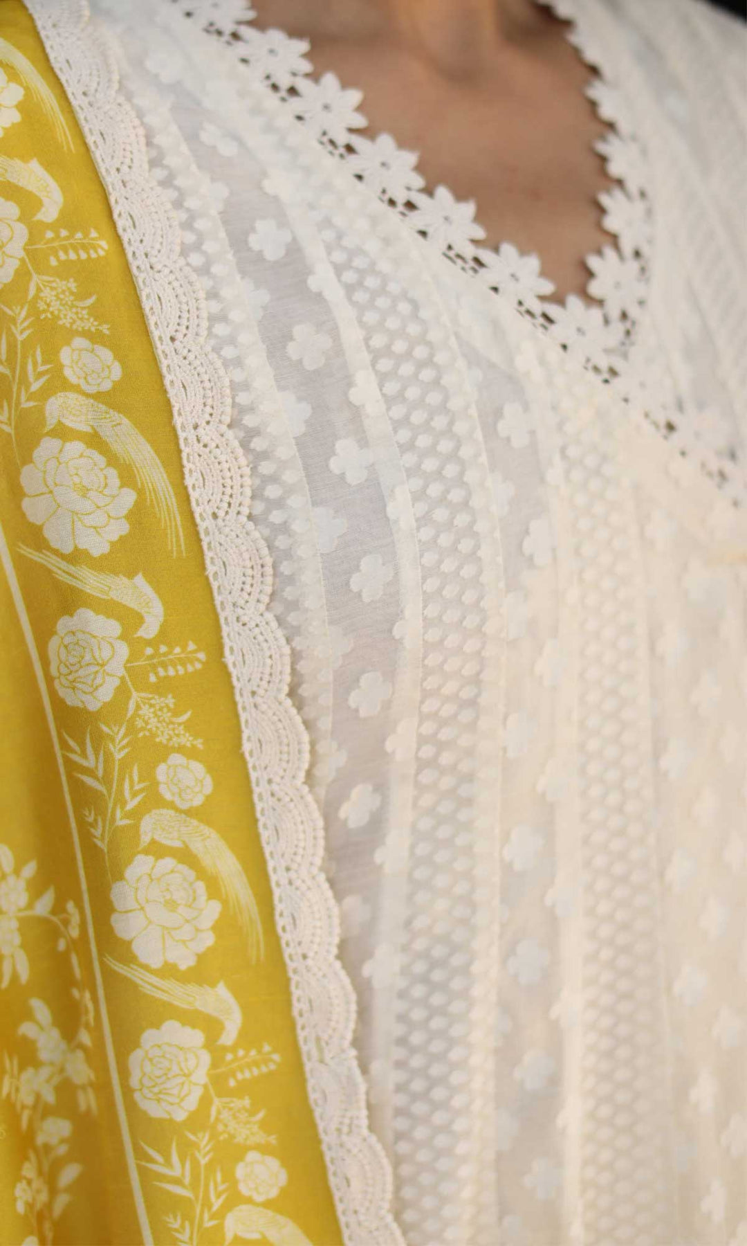 Gulrukh Set- Kora & Pink cotton-jamdani angrakha with pants and dupatta (set of 3)