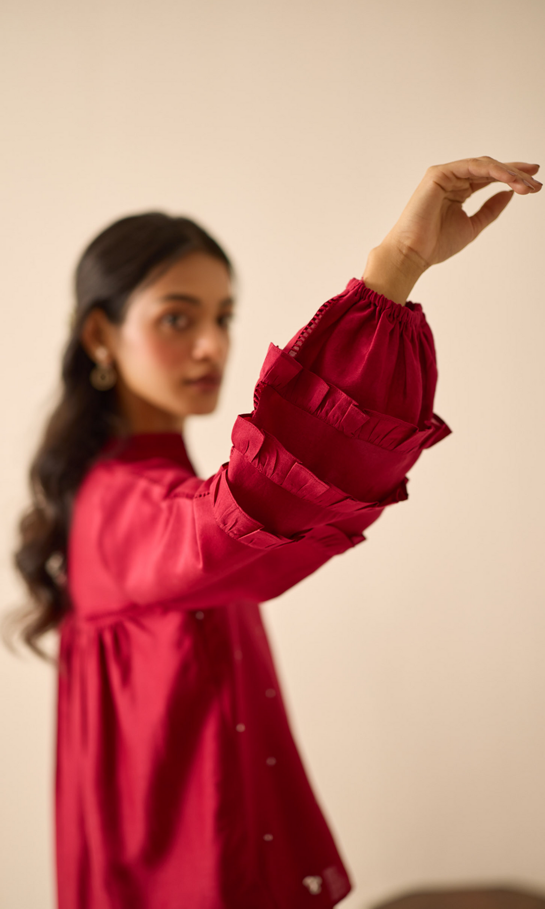 Rosette- Chanderi Sequins Top with Buttersilk Pants