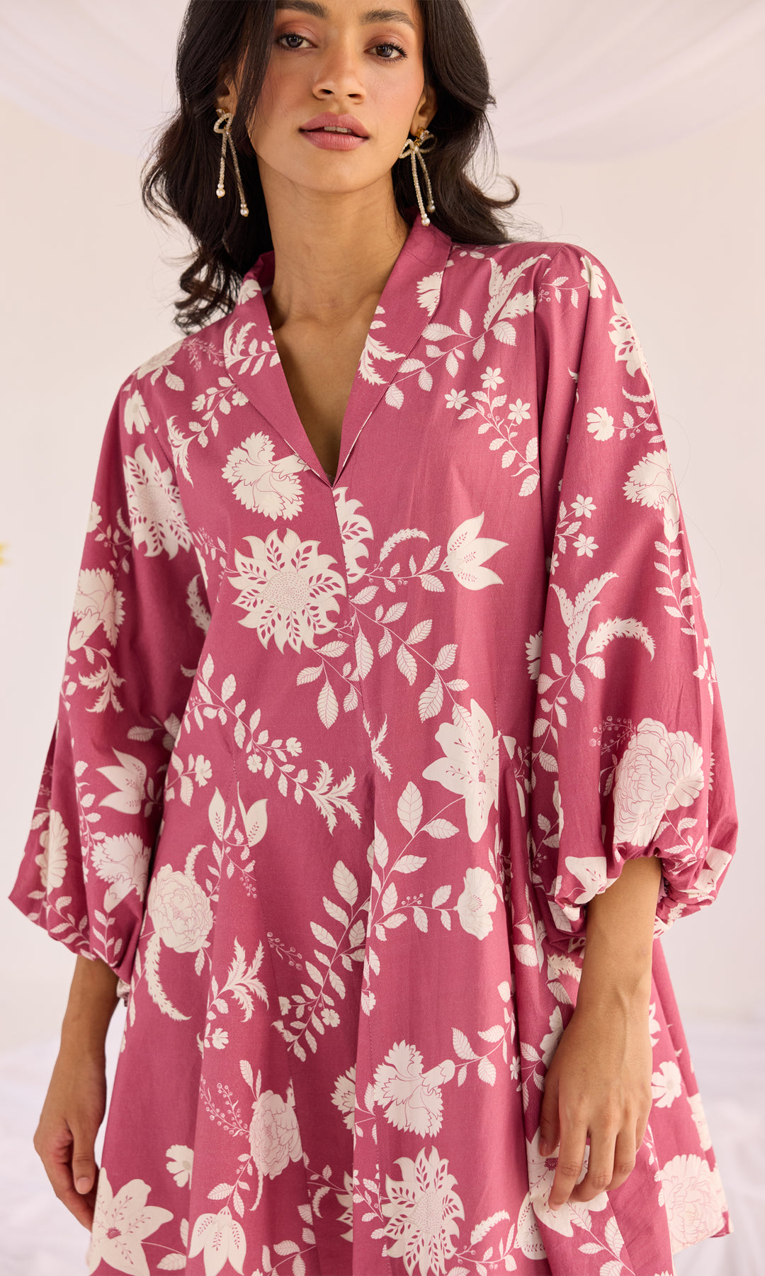 Ava- Digitally floral printed short Poplin dress