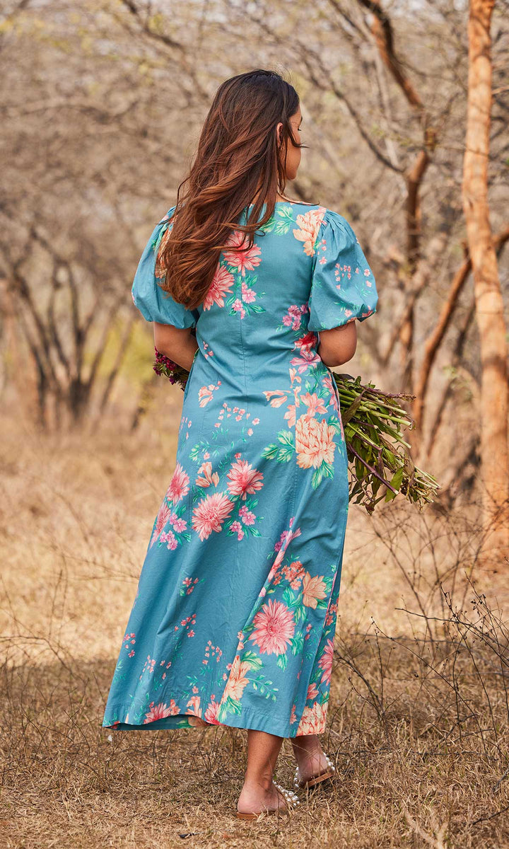 Eleanor- Digitally printed cotton panelled dress