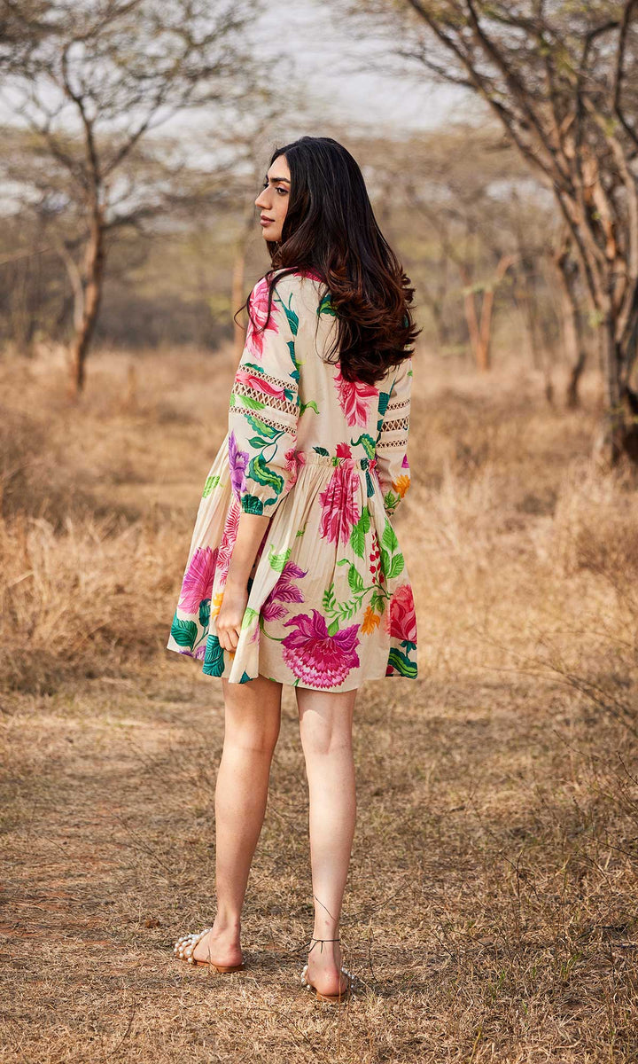 Ezra- Digitally printed cotton loose fit dress