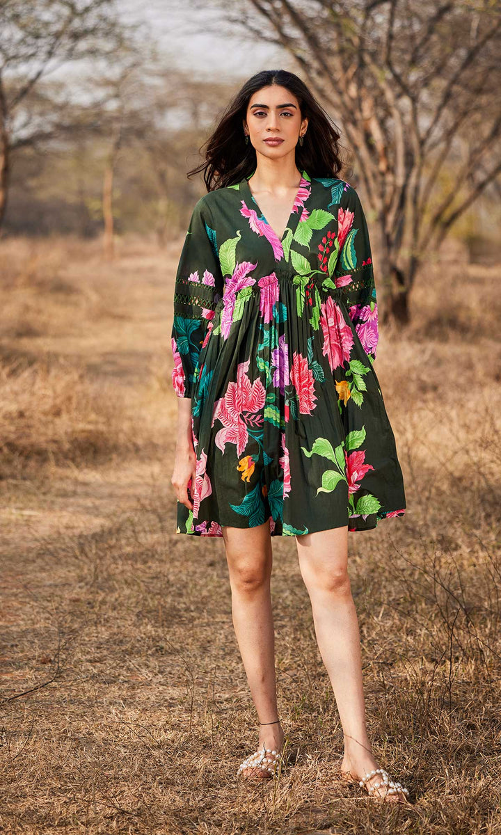 Ezra- Digitally printed cotton loose fit dress