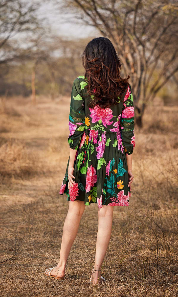 Ezra- Digitally printed cotton loose fit dress