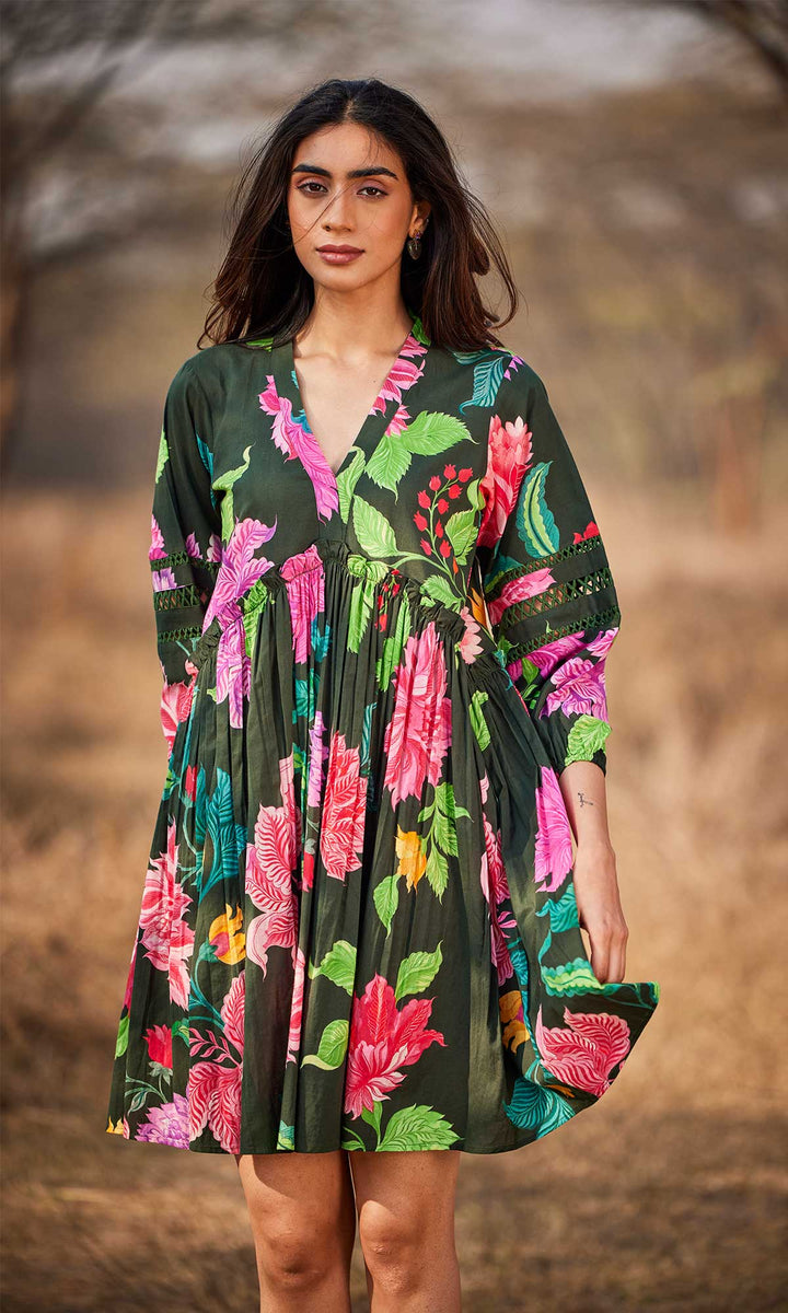 Ezra- Digitally printed cotton loose fit dress