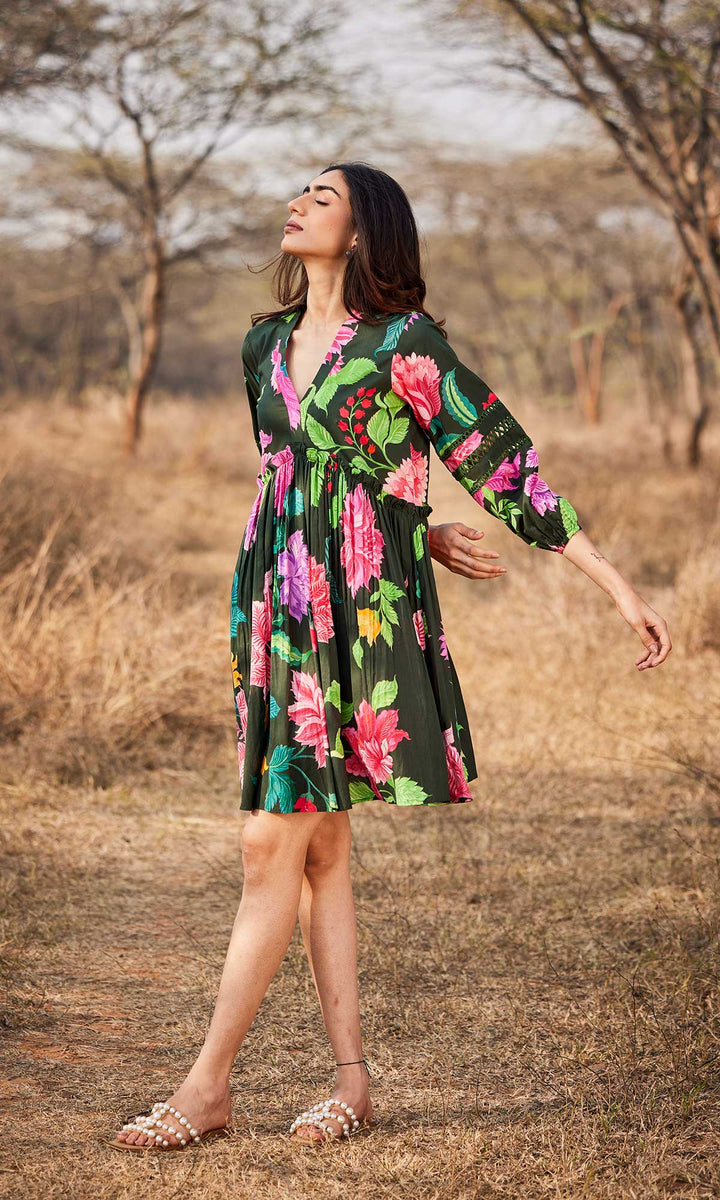 Ezra- Digitally printed cotton loose fit dress