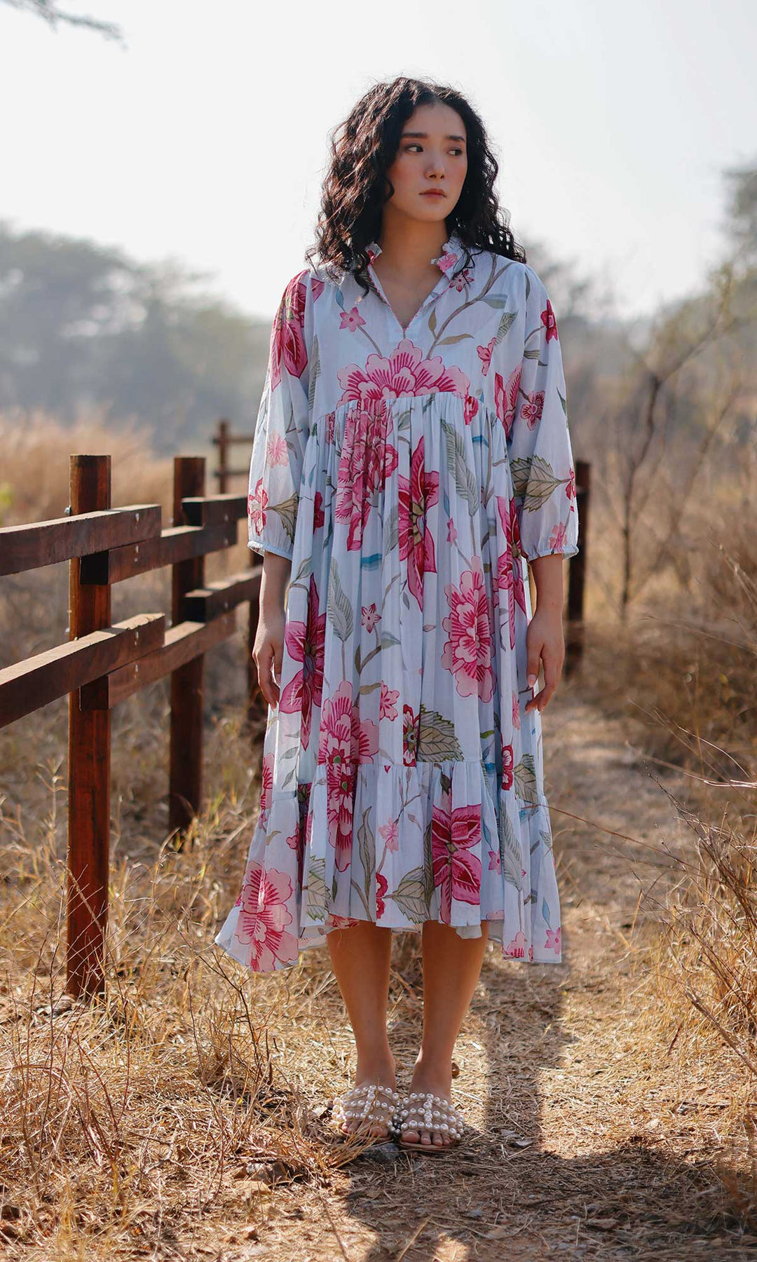 Magnolia- Digitally printed Mulmul loose fit dress