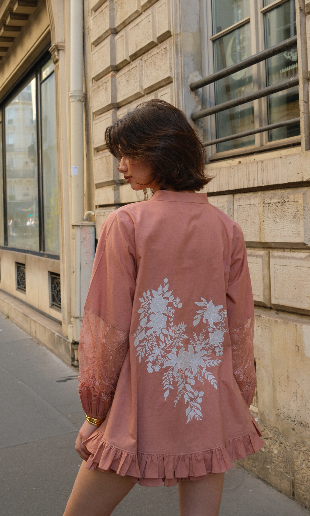 Jemima- Woven Poplin Embroidered Top & Shorts
