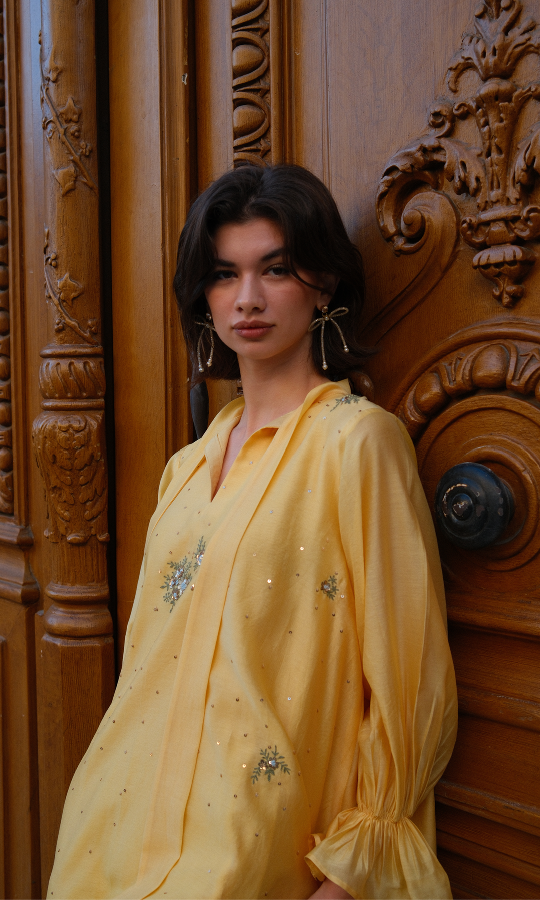 Evarose- Embroidered Layered Dress