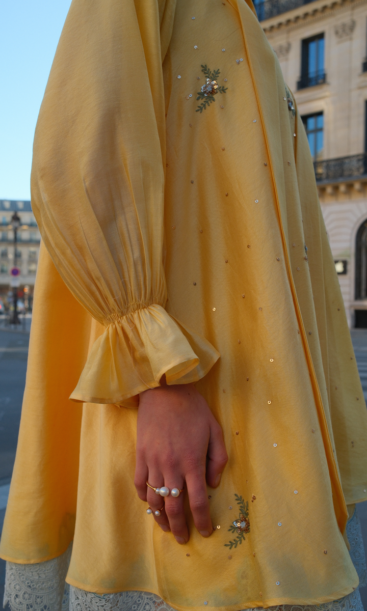 Evarose- Embroidered Layered Dress